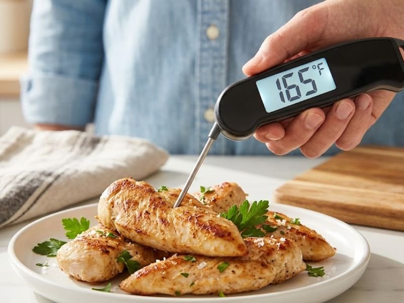 chicken cooked to safe internal temperature 165 degrees