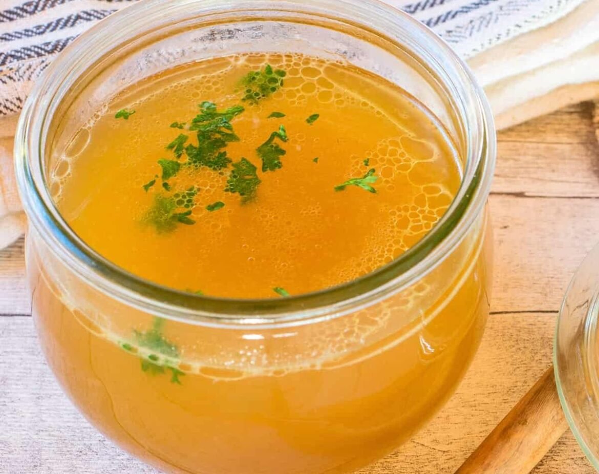 rich homemade chicken broth