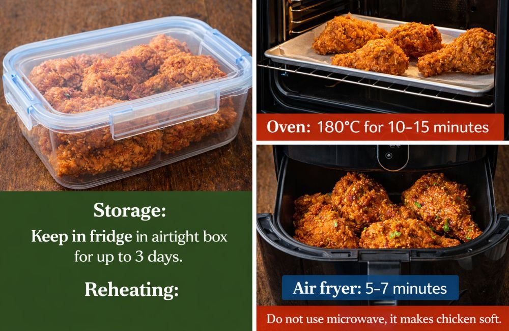 “Reheating fried chicken drumsticks in air fryer to keep them crispy”
