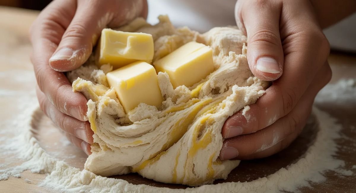 homemade empanada dough with butter and flour flaky pastry