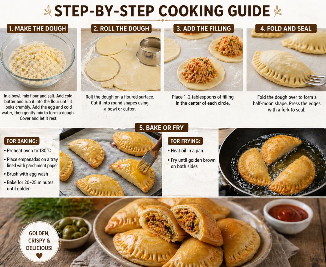 Chicken empanadas step by step cooking process