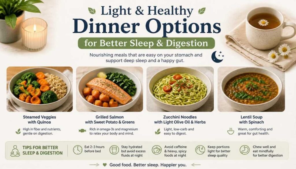 Light & Healthy Dinner Options for Better Sleep & Digestion